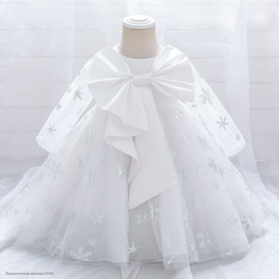 Платье нарядное "Снежинка" 90 см, белое К9304-90