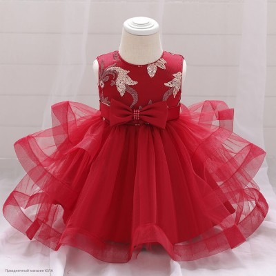 Платье нарядное "Амира" 90 см, красное К9314-90