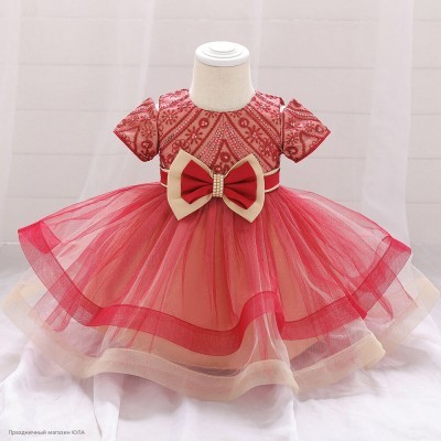 Платье нарядное "Амина" 90 см, красное К9315-к-90