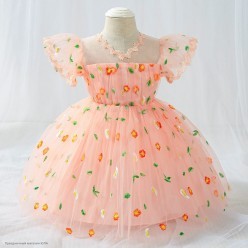 Платье нарядное "Аурелия" 90 см, розовое