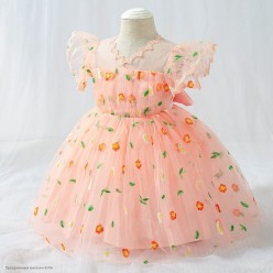 Платье нарядное "Аурелия" 90 см, розовое