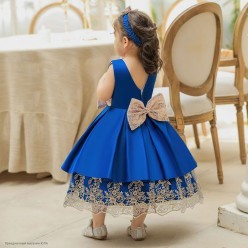 Платье нарядное "Милена" 100 см, синее