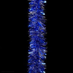 Мишура 11 см одноцветная 2-размерная, 180 см (синяя)