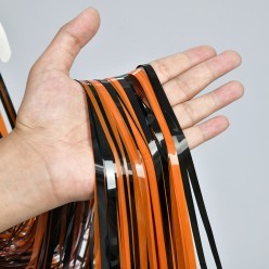 Занавес-Дождик 2,0*1,0м матовый чёрно-оранжевый