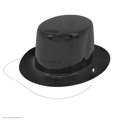Мини шляпка Цилиндр чёрный (пластик) 10,5*5*12см 321555