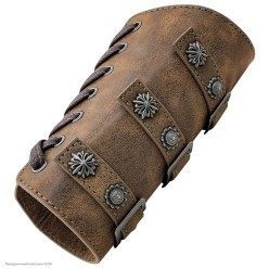 Нарукавники кожзам (ремешки, пряжки) бронза 24*19см