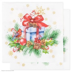 Салфетки "Новогодний подарок" 33*33см, 20 шт