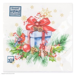 Салфетки "Новогодний подарок" 33*33см, 20 шт