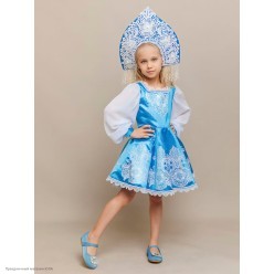 Костюм детский "Снегурочка Кружевница" р.30, 116 см