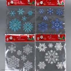 Наклейки на стекло гелевые "Снежинки" 19*19см ассорти Наклейки на стекло гелевые "Снежинки" 19*19см ассорти