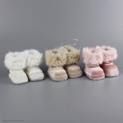 Подвеска новогодняя "Сапожки" (плюш, пластик) 10*7 см