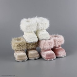 Подвеска новогодняя "Сапожки" (плюш, пластик) 10*7 см