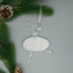 Подвеска прозрачная "Балерина" 9,5*14см (акрил, блеск)