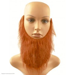 Борода прямая коричневая от висков 22*28см