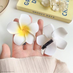 Заколка для волос Гавайская "Плюмерия" белая 7,5см
