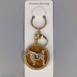 Брелок СГ "Лошадь" (в круге) 5*5см (металл, стразы)