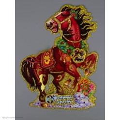 Панно СГ "Лошадь" объёмное с блеском 24*18см (картон)