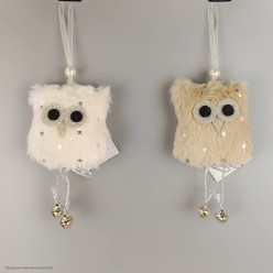 Подвеска мягкая "Совушка" (плюш, бубенцы) 7,5*7 см