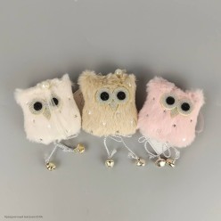 Подвеска мягкая "Совушка" (плюш, бубенцы) 7,5*7 см