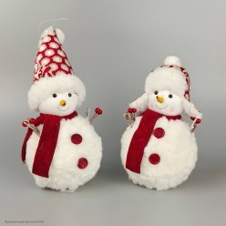 Снеговик в шапке 20*11*11 см (пенопласт, текстиль)