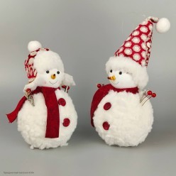 Снеговик в шапке 20*11*11 см (пенопласт, текстиль)