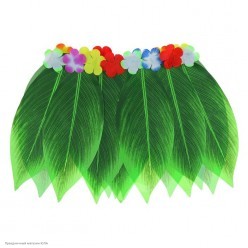 Юбка гавайская "Листья" зелёная 36 см