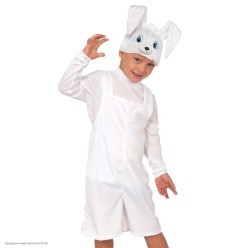 Костюм детский "Зайчик белый" (плюш) 98-116см