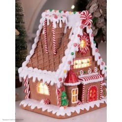 Фигура световая "Пряничный домик" (мастика) 25*20*15см