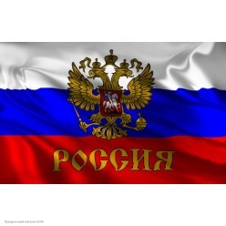 Флаг России 90*150см с гербом шёлк (без древка)