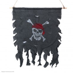 Флаг-баннер Пиратский (мешковина) 50*40 см