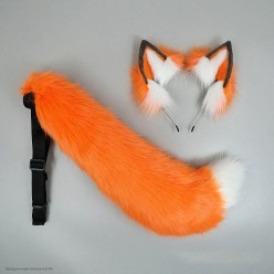 Набор Лисы: уши на ободке, хвост 60см (оранжевый)
