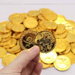 Монеты пиратские 3,8см золотые 20шт/уп (пластик)