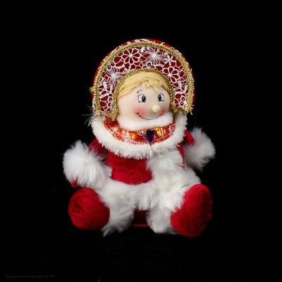 Фигура мягкая "Снегурочка" красно-белая, 30 см К8609-4
