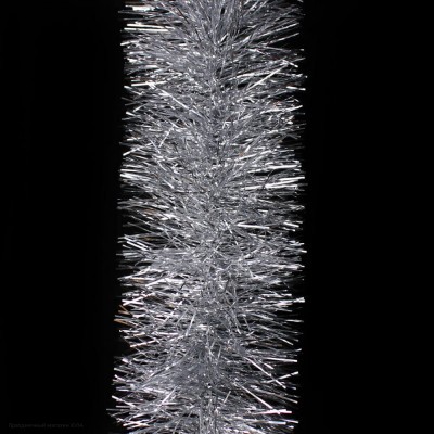 Мишура 15 см одноцветная 180 см (серебро) МШ18-сб