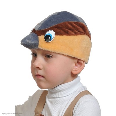 Шапочка "Воробей" (плюш) детская р.52-54 4052