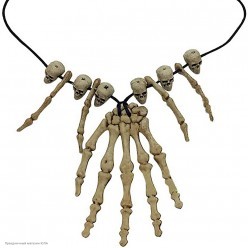 Ожерелье "Рука скелета" с костями и черепками