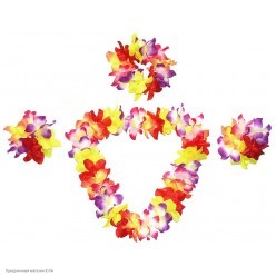 Набор Гавайский (лея, венок, браслеты) многоцвет