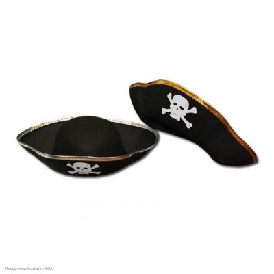 Шляпа Пирата с каймой взрослая (фетр) РС20008-1