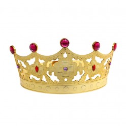 Корона королевская золотая (пластик) 63*12см