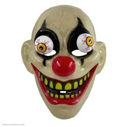 Маска "Страшный клоун" глаза на пружинках (пластик)