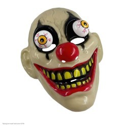 Маска "Страшный клоун" глаза на пружинках (пластик)