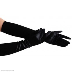 Перчатки Атлас Миди 38см чёрные