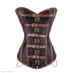 Корсет Дамаск (дек.замки) ремешки; чёрно-коричн. р.XL