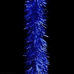Мишура 9 см одноцветная 180 см (синяя)