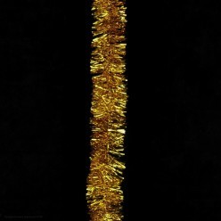 Мишура 4 см одноцветная 180 см (золотая)