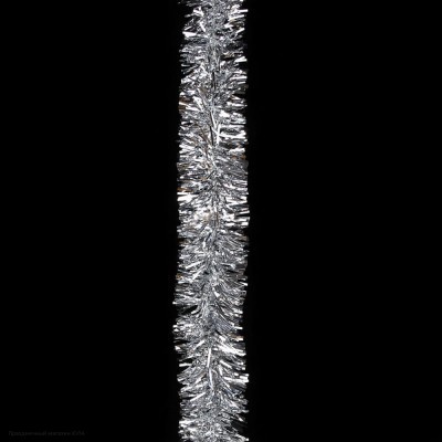 Мишура 4 см одноцветная 180 см (серебро) МШ01-сб