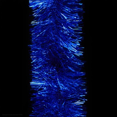 Мишура 15 см одноцветная 180 см (синяя) МШ18-син