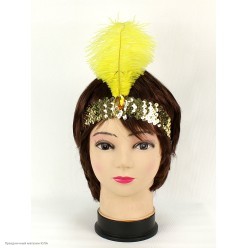 Повязка на голову Кабаре пайетки (золотая)