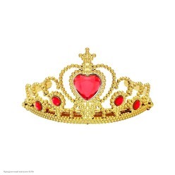 Диадема "Сердце" сборная, золотая (пластик)