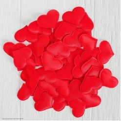 Сердечки 3,2 см, текстиль, красный (50 шт) Сердечки 3,2 см, текстиль, красный (50 шт)